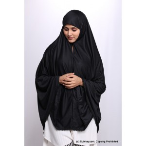 Women's Cotton Scarf or Hajj or Umrah Ihram - Black